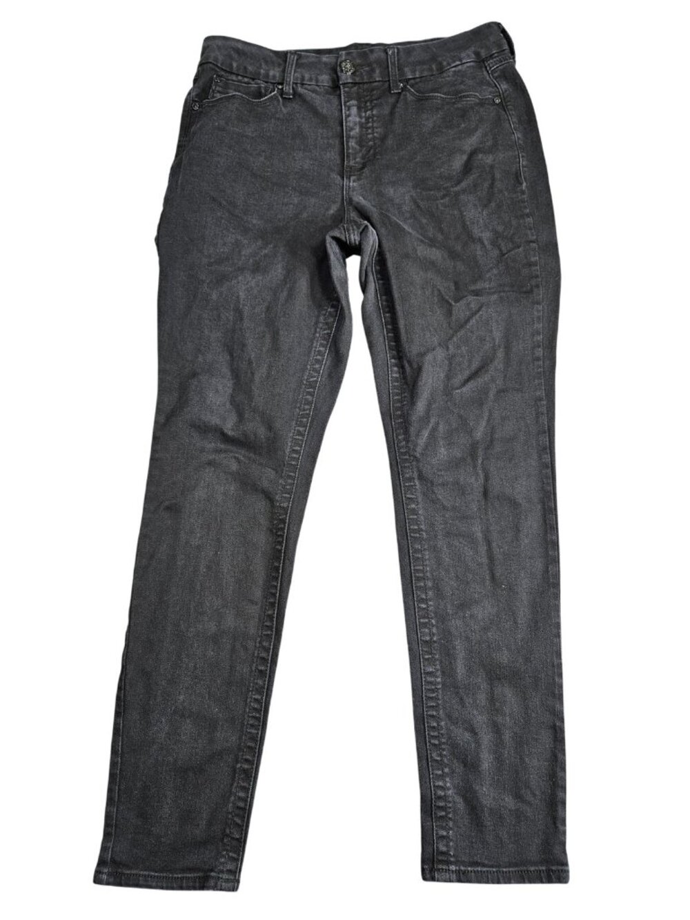 Seven7 Skinny Tummyless Jeans‎ Womens 12 Charcoal Wash High Rise Denim Stretch